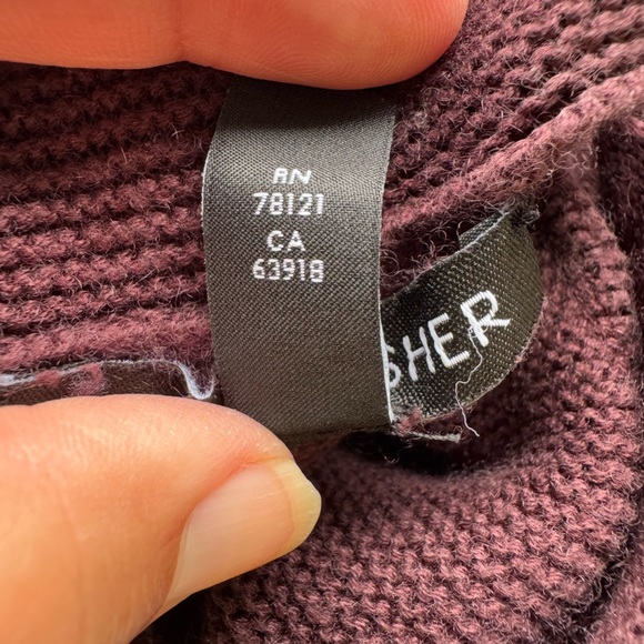 Eileen Fisher Silk and Cashmere Loose Waffle Knit Turtleneck Aubergine Size XS - Picture 5 of 6